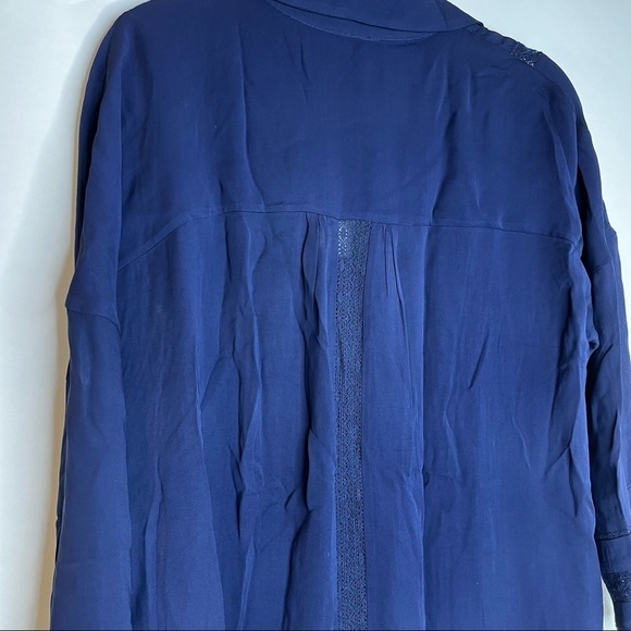 Soft Surroundings | Capistrano Crochet Lace Pintuck Top & Cami - Maritime Blue - Picture 6 of 8